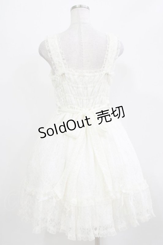 画像3: metamorphose / 総レースシャーリングジャンパースカート Free 白 H-26-03-08-010-ME-OP-NS-ZH (3)