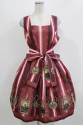 LIEF / クラウンレジメンタルストライプジャンパースカート L~XL ボルドー H-26-03-08-002-LO-OP-NS-ZH