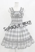 BABY,THE STARS SHINE BRIGHT / タータンチェックリボンシャーリングプリンセスジャンパースカートII Free 白/黒チェック H-26-03-08-012-BA-OP-NS-ZH