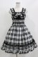 画像1: BABY,THE STARS SHINE BRIGHT / タータンチェックリボンシャーリングプリンセスジャンパースカートII Free 白/黒チェック H-26-03-08-012-BA-OP-NS-ZH (1)