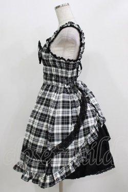 画像2: BABY,THE STARS SHINE BRIGHT / タータンチェックリボンシャーリングプリンセスジャンパースカートII Free 白/黒チェック H-26-03-08-012-BA-OP-NS-ZH