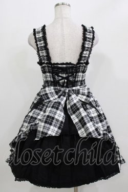 画像3: BABY,THE STARS SHINE BRIGHT / タータンチェックリボンシャーリングプリンセスジャンパースカートII Free 白/黒チェック H-26-03-08-012-BA-OP-NS-ZH