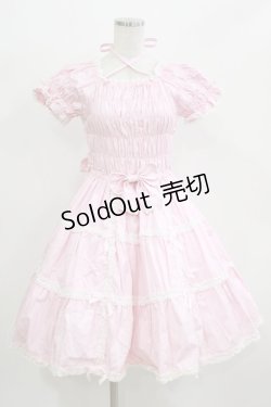 画像1: Angelic Pretty / シャーリングプリンセスワンピース Free ピンク H-26-03-08-013-AP-OP-NS-ZH