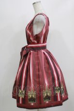 画像2: LIEF / クラウンレジメンタルストライプジャンパースカート L~XL ボルドー H-26-03-08-002-LO-OP-NS-ZH (2)