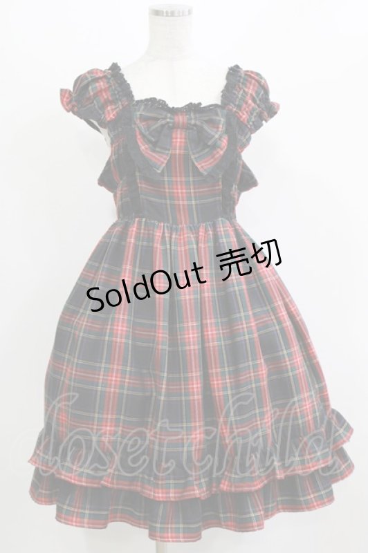 画像1: BABY,THE STARS SHINE BRIGHT / リボンミニ袖ジャンパースカート Free ブラック H-26-03-08-014-BA-OP-NS-ZH (1)