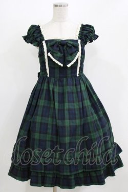 画像1: BABY,THE STARS SHINE BRIGHT / タータンチェックミニ袖ジャンパースカート Free グリーン H-26-03-08-019-BA-OP-NS-ZH