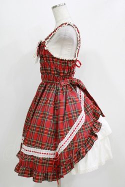 画像2: BABY,THE STARS SHINE BRIGHT / タータンチェックシャーリングプリンセスジャンパースカート Free エンジ H-26-03-08-020-BA-OP-NS-ZH