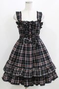 metamorphose / シャーリングリボンジャンパースカート（チェック） Free ブラック H-26-03-08-022-ME-OP-NS-ZH