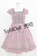 BABY,THE STARS SHINE BRIGHT / タータンチェックミニ袖ジャンパースカート Free ピンク H-26-03-08-024-BA-OP-NS-ZH