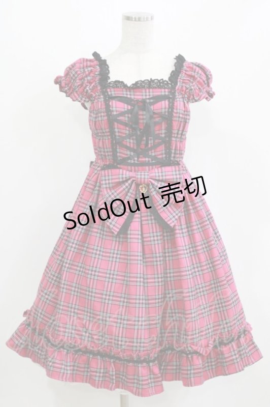 画像2: BABY,THE STARS SHINE BRIGHT / タータンチェックミニ袖ジャンパースカート Free ピンク H-26-03-08-024-BA-OP-NS-ZH (2)