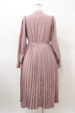 画像2: m petit by misako / レース襟プリーツワンピース M ピンク H-26-03-09-045-LO-OP-NS-ZH (2)