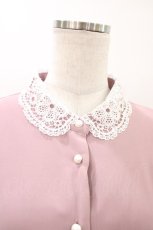 画像3: m petit by misako / レース襟プリーツワンピース M ピンク H-26-03-09-045-LO-OP-NS-ZH (3)