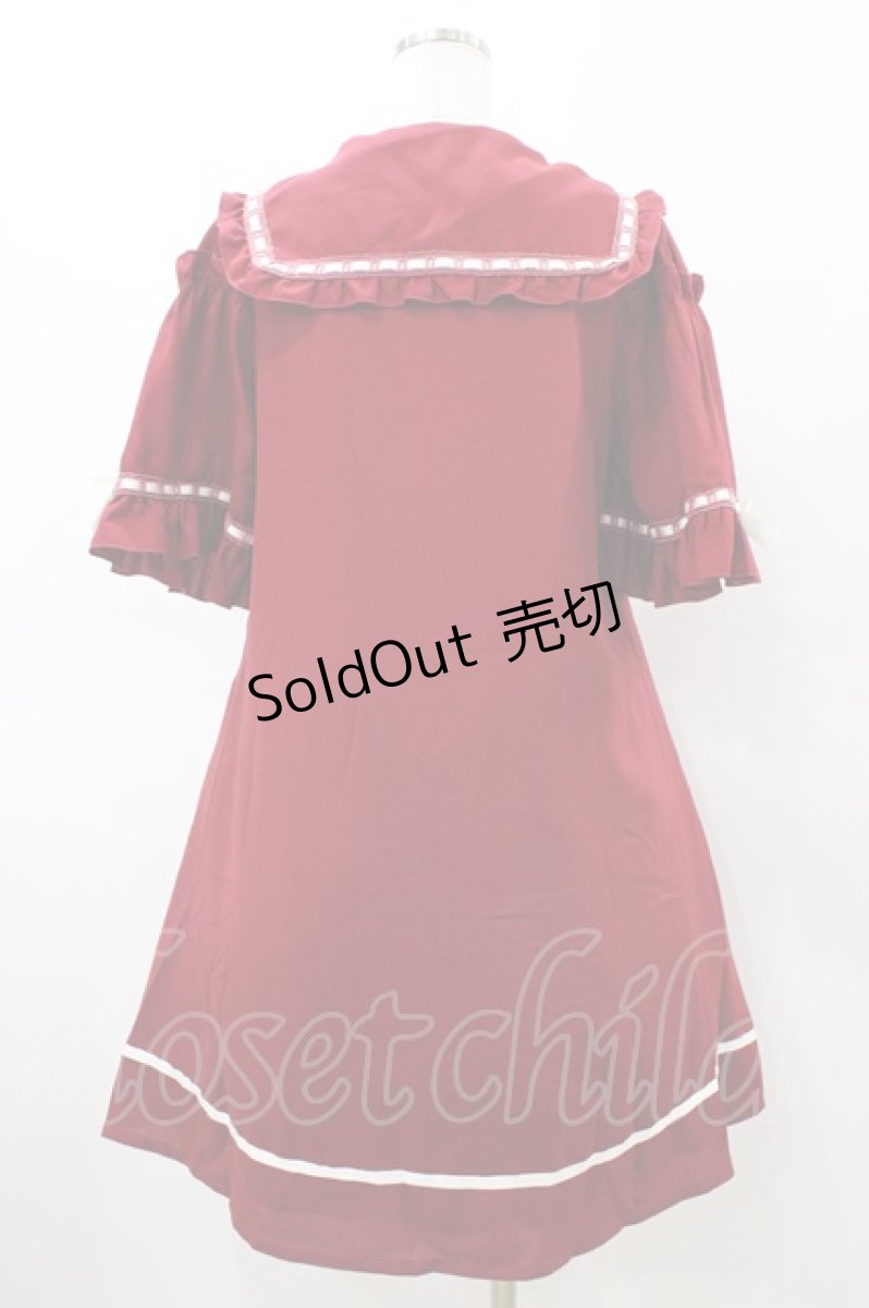 画像2: Amavel / 縁日金魚 和風セーラーワンピース Free ボルドー H-26-03-09-046-CA-OP-NS-ZH (2)