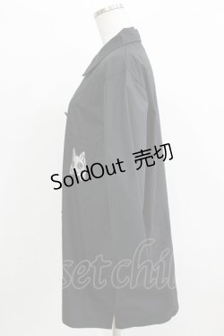 画像2: NieR Clothing / ダブルボタン半袖シャツ  黒 H-26-03-09-1028-PU-BL-AK-ZH