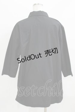 画像3: NieR Clothing / ダブルボタン半袖シャツ  黒 H-26-03-09-1028-PU-BL-AK-ZH