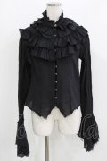 BPN / ダメージフリルブラウス  ブラック H-26-03-09-1029-GO-BL-KB-ZH
