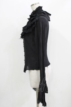 画像2: BPN / ダメージフリルブラウス  ブラック H-26-03-09-1029-GO-BL-KB-ZH