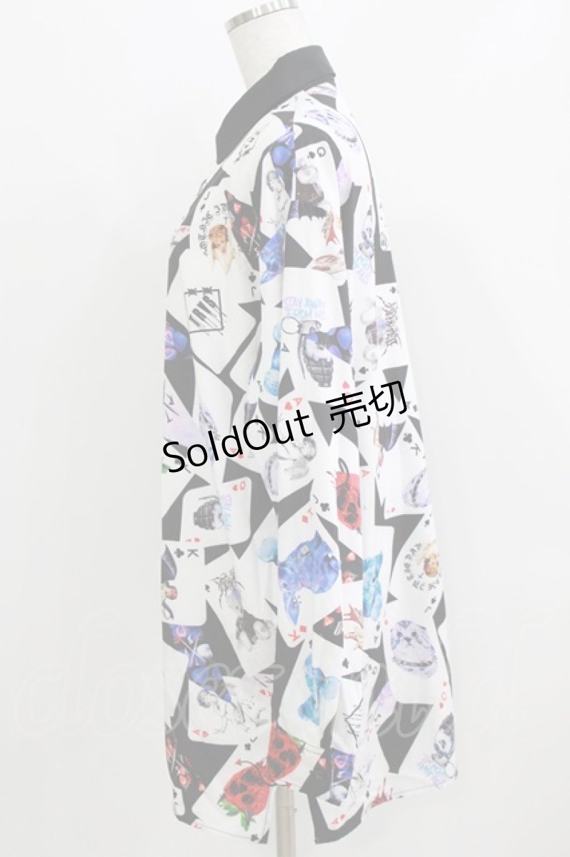 画像2: TRAVAS TOKYO / バイカラー昇華プリントシャツ  ブラック H-26-03-09-1030-PU-BL-KB-ZH (2)