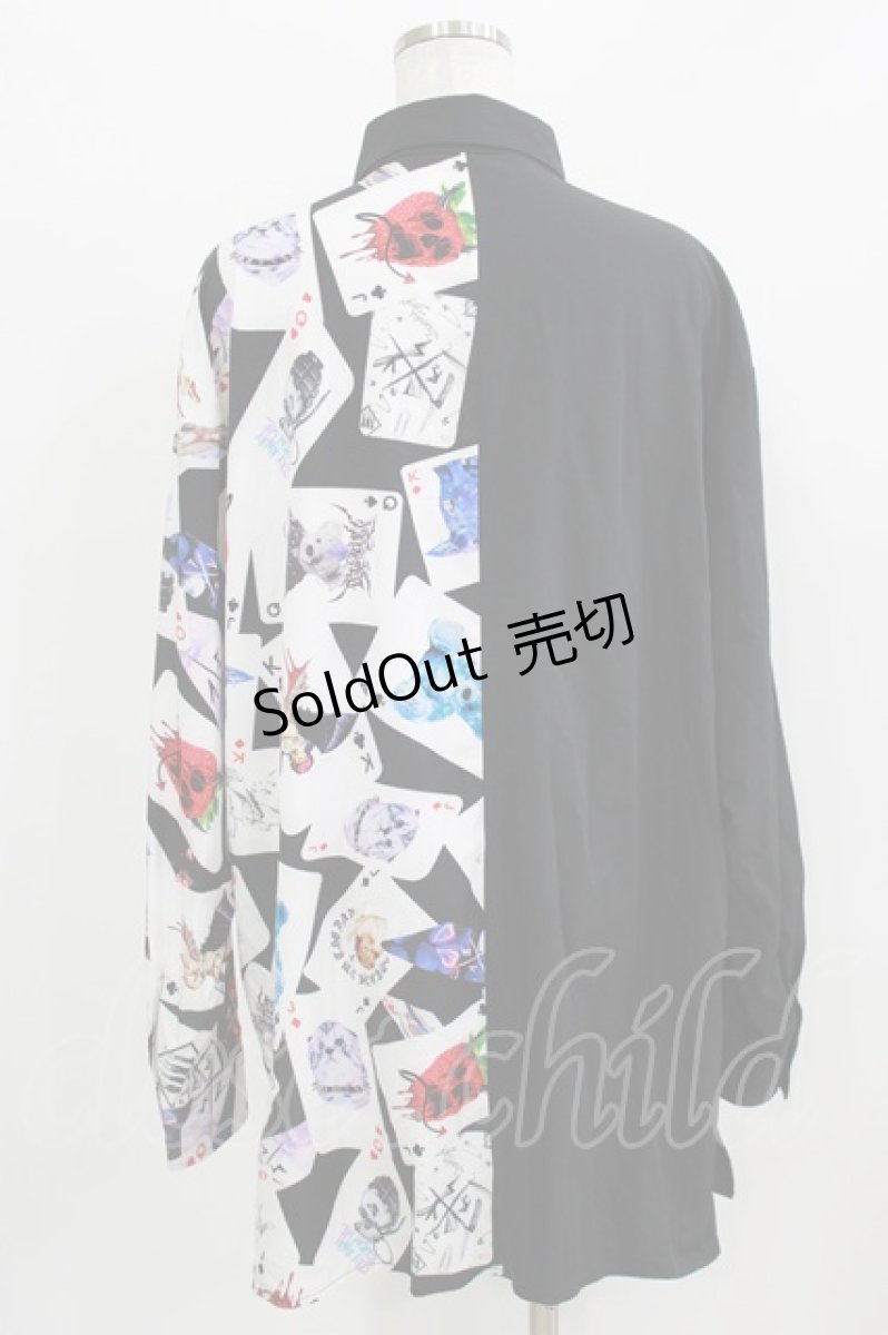 画像3: TRAVAS TOKYO / バイカラー昇華プリントシャツ  ブラック H-26-03-09-1030-PU-BL-KB-ZH (3)