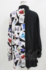 画像3: TRAVAS TOKYO / バイカラー昇華プリントシャツ  ブラック H-26-03-09-1030-PU-BL-KB-ZH (3)