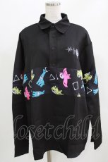 画像1: NieR Clothing / プリント切替ブラウス  黒 H-26-03-09-1032-PU-BL-AK-ZH (1)