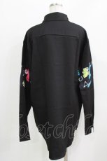 画像3: NieR Clothing / プリント切替ブラウス  黒 H-26-03-09-1032-PU-BL-AK-ZH (3)