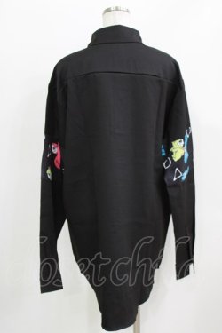 画像3: NieR Clothing / プリント切替ブラウス  黒 H-26-03-09-1032-PU-BL-AK-ZH