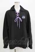NieR Clothing / レースアップシャツ  黒 H-26-03-09-1033-PU-BL-AK-ZH