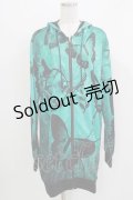 NieR Clothing / 総柄ZIPパーカー F エメラルド H-26-03-09-1034-PU-TO-AK-ZH