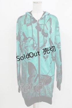 画像1: NieR Clothing / 総柄ZIPパーカー F エメラルド H-26-03-09-1034-PU-TO-AK-ZH