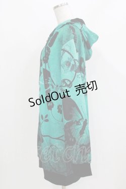 画像2: NieR Clothing / 総柄ZIPパーカー F エメラルド H-26-03-09-1034-PU-TO-AK-ZH