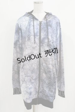 画像1: NieR Clothing / 総柄ZIPパーカー F グレー H-26-03-09-1035-PU-TO-KB-ZH