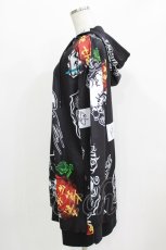 画像2: NieR Clothing / 総柄ZIPパーカー F 黒 H-26-03-09-1037-PU-TO-AK-ZH (2)