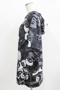 画像2: NieR Clothing / 総柄半袖プルパーカー F グレー H-26-03-09-1038-PU-TO-AK-ZH