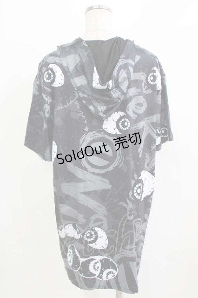 画像3: NieR Clothing / 総柄半袖プルパーカー F グレー H-26-03-09-1038-PU-TO-AK-ZH (3)