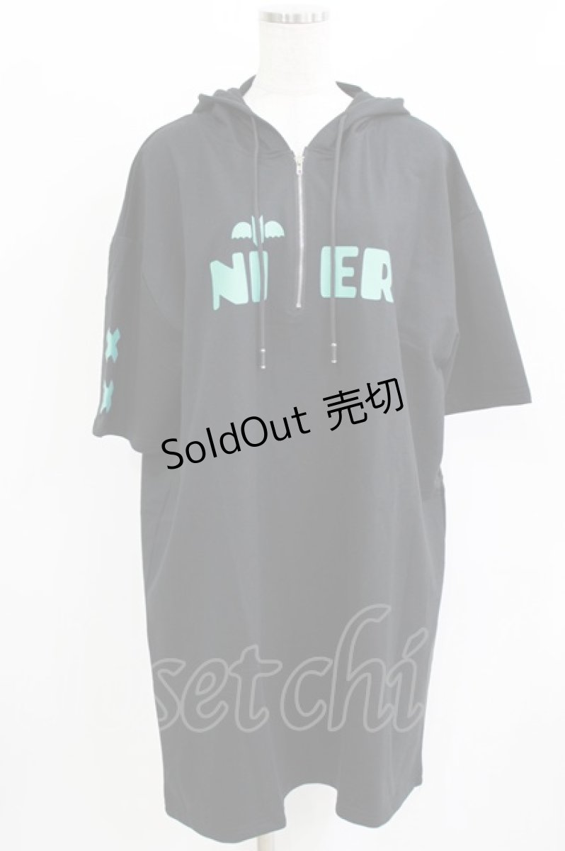 画像1: NieR Clothing / 半袖ZIPパーカー F 黒 H-26-03-09-1040-PU-TO-AK-ZH (1)