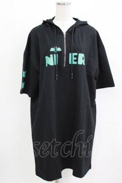 画像1: NieR Clothing / 半袖ZIPパーカー F 黒 H-26-03-09-1040-PU-TO-AK-ZH