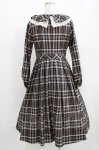 画像3: Melody BasKet / リボンとレースカラーのタータンチェックワンピース  ブラウン H-26-03-09-1004-LO-OP-KB-ZT026 (3)
