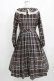 画像3: Melody BasKet / リボンとレースカラーのタータンチェックワンピース  ブラウン H-26-03-09-1004-LO-OP-KB-ZH (3)