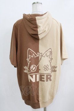 画像3: NieR Clothing / 半袖ZIPパーカー  茶 H-26-03-09-1042-PU-TO-AK-ZH