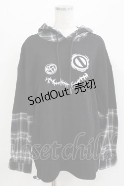 画像1: NieR Clothing / レイヤード風パーカー F 黒 H-26-03-09-1044-PU-TO-AK-ZH