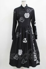 画像1: NieR Clothing / 田中さんチャイナデザインワンピース  黒 H-26-03-09-1005-PU-OP-AK-ZH (1)