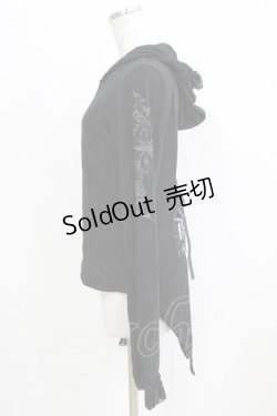 画像2: h.naoto Blood / レースフリル燕尾ZIPパーカー  黒 H-26-03-09-1046-HN-TO-KB-ZH