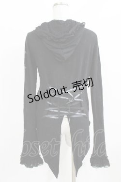 画像3: h.naoto Blood / レースフリル燕尾ZIPパーカー  黒 H-26-03-09-1046-HN-TO-KB-ZH