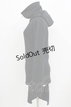 画像2: NieR Clothing / アシメZIPパーカー F 黒 H-26-03-09-1047-PU-TO-AK-ZH