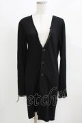 BPN FOR MEN / ダメージカットロングカーディガン  ブラック H-26-03-09-1048-GO-TO-KB-ZH