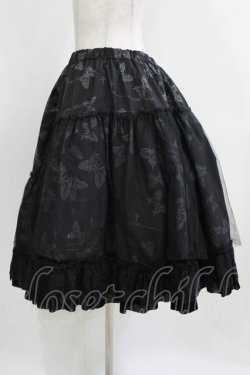 画像2: h.naoto Blood / チュールレイヤードプリントロングスカート  ブラック H-26-03-09-1001-HN-SK-KB-ZH