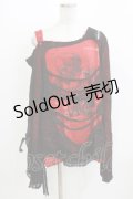 h.ANARCHY / ダメージレイヤードニットソー  レッド×ブラック H-26-03-09-1052-HN-TO-KB-ZH