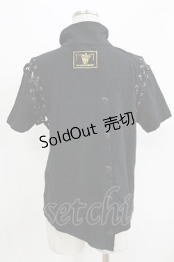 画像3: H jelly / チェックベルト半袖カーディガン  黒×赤チェック H-26-03-09-1053-HN-TO-KB-ZH