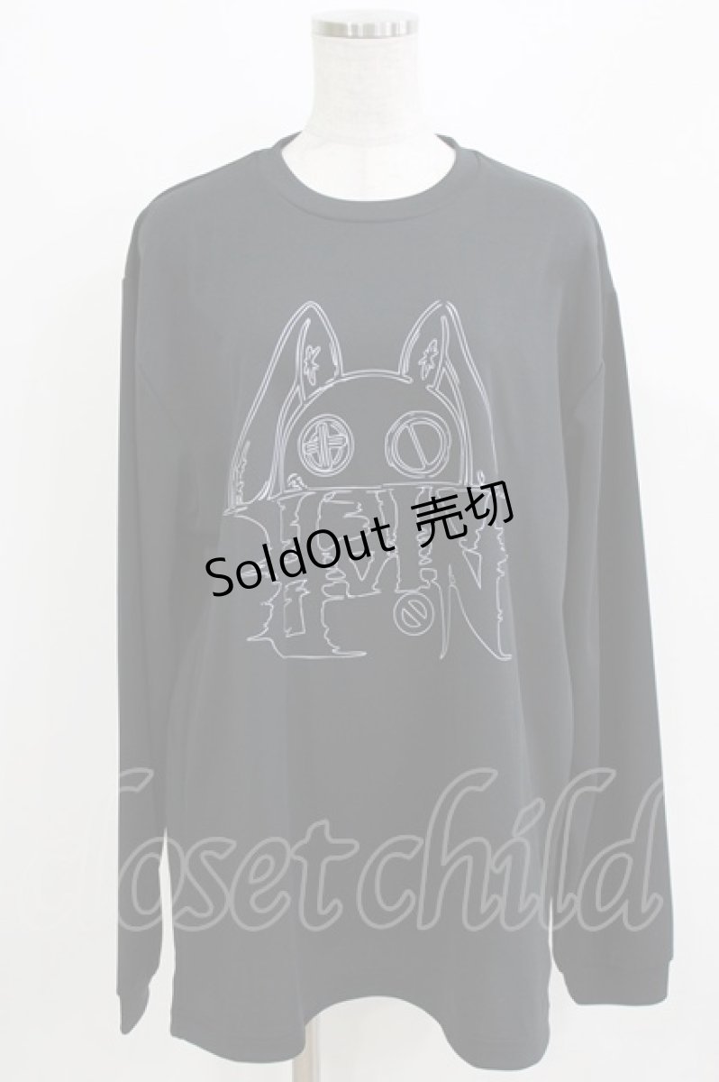 画像1: NieR Clothing / プリントLONG CUTSEW LL 黒 H-26-03-09-1055-PU-TO-AK-ZH (1)